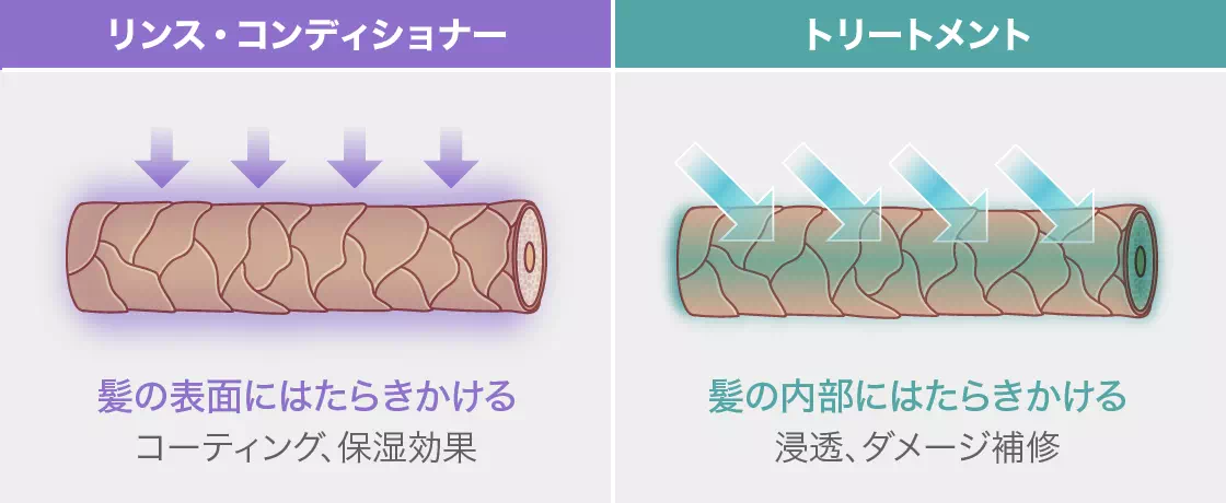 リンスとコンディショナーとトリートメントの違い